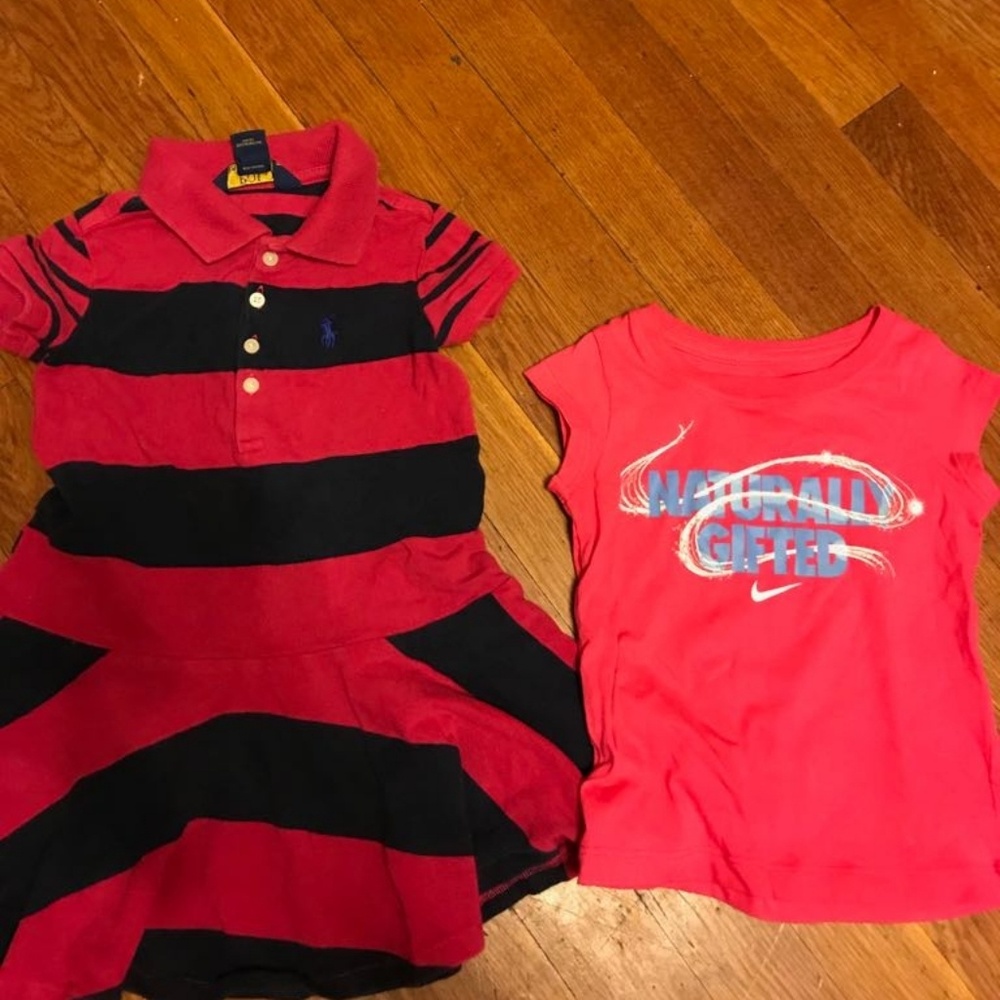 Nike t shirt 2T and Ralph Lauren dress size 3T